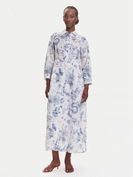 Fracomina Sukienka koszulowa FJ25SD3004W621N4 Niebieski Regular Fit. Niebieskie kombinezony Fracomina, s, bez wzorów, z bawełny, bez kołnierzyka, bez ramiączek, koszulowe. Za 299,99 zł.