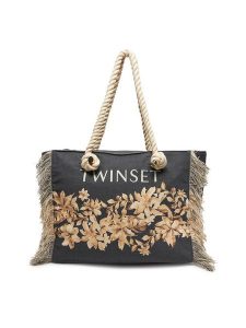TWINSET Torebka 251LB7AAA Czarny. Czarne torebki klasyczne Twinset, bez wzorów, z materiału, bez dodatków. Za 399,99 zł.