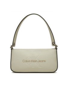 Calvin Klein Jeans Torebka Sculpted Shoulder Pouch25 Mono K60K610679 Beżowy. Brązowe torebki klasyczne Calvin Klein Jeans, bez wzorów, z jeansu, bez dodatków. Za 259,99 zł.