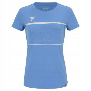 Koszulka tenisowa damska Tecnifibre Team Tech Tee. Niebieskie koszulki sportowe TECNIFIBRE, bez wzorów, bez ramiączek, tenisowe. Za 169,99 zł.