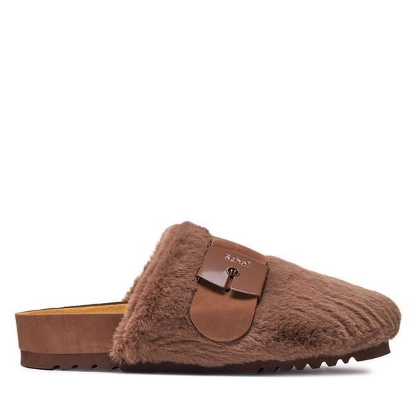 Klapki Scholl. Brązowe klapki Scholl, bez wzorów, bez obcasa. Za 289,99 zł.