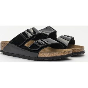 Klapki damskie Birkenstock Arizona BF (1005292). Czarne klapki Birkenstock, bez wzorów, bez obcasa. Za 349,99 zł.