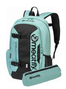 Plecak na laptopa z paskami na deskorolkę – Sea Green Meatfly + piórnik. Zielone plecaki Meatfly. Za 254,99 zł.