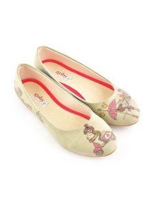 Goby Baleriny w kolorze beżowym ze wzorem rozmiar: 40. Brązowe balerinki Goby, bez wzorów, bez obcasa, bez zapięcia. Za 130,99 zł.