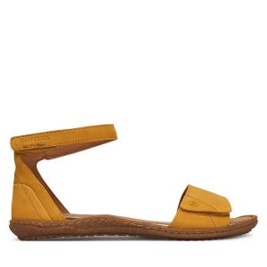 Sandały Josef Seibel. Żółte sandały Josef Seibel, bez wzorów, bez obcasa, na płaskiej podeszwie, bez zapięcia. Za 439,99 zł.