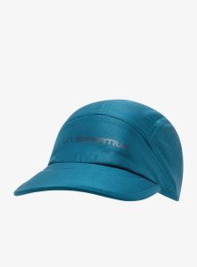 Czapka z daszkiem do biegania La Sportiva Pure Cap. Niebieskie czapki La Sportiva, bez wzorów, z materiału, eleganckie. Za 142,99 zł.