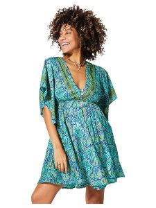 Ipanima Sukienka w kolorze turkusowo-żółto-granatowym rozmiar: 38/40. Niebieskie sukienki Ipanima, na co dzień, bez wzorów, klasyczne, bez kołnierzyka, bez ramiączek, mini, proste. Za 78,99 zł.