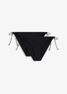Figi bikini z zestawie 2 sztuk (2 szt.). Czarne figi bonprix, bez wzorów. Za 72,99 zł.