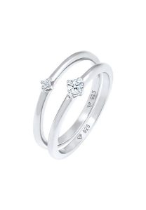Elli DIAMONDS Ladies Solitaire Elegant Classic z diamentami (0,13 ct.) w 925 Sterling Silver Pierścionki 1 ct Damski. Szare pierścionki Elli DIAMONDS, z diamentem, srebrne. Za 923,99 zł.