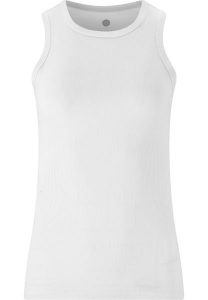 Damski tank top Athlecia Madilyn. Białe topy Athlecia, l, bez wzorów, z elastanu, eleganckie, bez kołnierzyka, bez ramiączek. Za 111,50 zł.