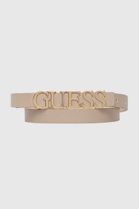 GUESS Beżowy pasek damski Mimina H20, Rozmiar S. Brązowe paski Guess, z aplikacjami. W wyprzedaży za 161,99 zł.