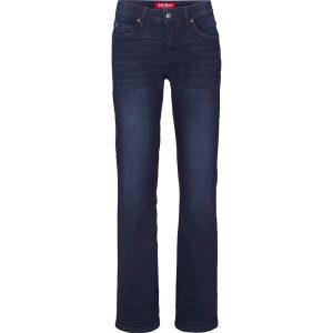 Dżinsy ze stretchem o kroju bootcut, mid waist. Niebieskie jeansy bonprix, bez wzorów, z jeansu. Za 129,99 zł.