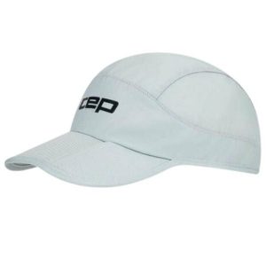 Sportowa czapka z daszkiem do biegania unisex lekka regulowana CORE Run CEP. Szare czapki CEP, bez wzorów, sportowe. Za 114,00 zł.