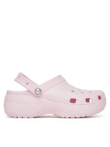Crocs Klapki Classic Platform Pearl Clog 211231 Różowy. Czerwone klapki Crocs, bez wzorów, z tworzywa sztucznego, bez obcasa. Za 179,99 zł.
