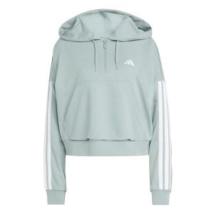 Bluza damska z zamkiem 1/4 z kapturem zapinana na zamek błyskawiczny adidas Esse. Zielone bluzy ADIDAS, bez wzorów, z materiału, z kapturem. Za 323,50 zł.