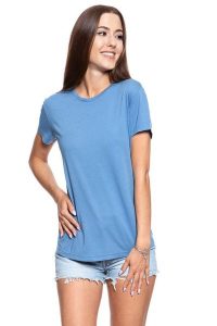 MUSTANG T SHIRT Alina C Fabricmix 1009457 5407. Niebieskie t-shirty Mustang, s, bez wzorów, bez kołnierzyka, bez ramiączek. W wyprzedaży za 39,99 zł.