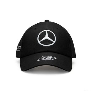 Czapka z daszkiem Mercedes-AMG Petronas F1 czarna, One Size. Czarne czapki OEM, bez wzorów, z poliesteru, eleganckie. Za 81,43 zł.