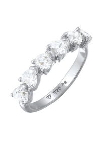 Elli Pierścionek z Kamieniami Damskie Serce Cyrkonia Biały 925 Sterling Silver Walentynkowy Pierścionki 1 ct. Białe pierścionki Elli, z cyrkonią, srebrne. Za 173,39 zł.