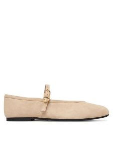 LOVE MOSCHINO Baleriny JA11101G1OJA0104 Beżowy. Brązowe balerinki LOVE MOSCHINO, bez wzorów, ze skóry, bez obcasa, bez zapięcia. Za 485,99 zł.