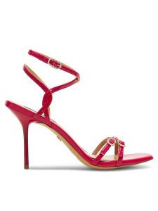 Nine West Sandały ZL23014CC Czerwony. Czerwone sandały Nine West, bez wzorów, z syntetyku, bez obcasa, na szpilce, bez zapięcia. Za 184,99 zł.