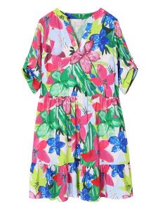 TATUUM Sukienka "Netuno" ze wzorem rozmiar: 40. Sukienki Tatuum, na imprezę, s, bez wzorów, z wiskozy, klasyczne, bez kołnierzyka, bez ramiączek, midi. Za 136,45 zł.