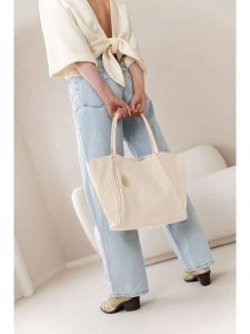 Anna Morellini Skórzany shopper bag "Magliana" w kolorze beżowym - 44 x 30 x 16 cm rozmiar: onesize. Brązowe shopper bag Anna Morellini, bez wzorów, z materiału, na ramię, bez dodatków. Za 382,99 zł.