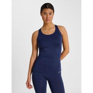 Damski tank top Hummel hmltif top. Niebieskie topy Hummel, l, bez wzorów, sportowe, bez kołnierzyka, bez ramiączek. Za 152,50 zł.