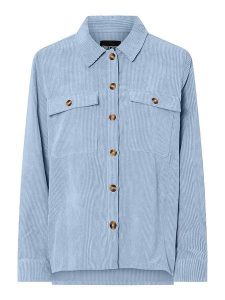 Pieces Koszula sztruksowa "Pceffi" w kolorze błękitnym rozmiar: XL. Niebieskie koszule Pieces, xl, bez wzorów, ze sztruksu, bez kołnierzyka, bez ramiączek. Za 101,47 zł.