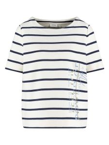 Gerry Weber Koszulka w kolorze kremowo-granatowym rozmiar: 46. Brązowe bluzki Gerry Weber, bez wzorów, bez kołnierzyka, bez ramiączek. Za 127,35 zł.