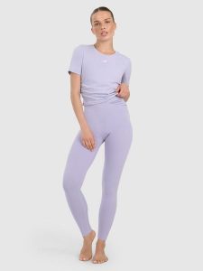 4F Legginsy do jogi i pilatesu szybkoschnące damskie - niebieskie XS. Niebieskie legginsy 4f, bez wzorów, z dzianiny, z podwyższonym stanem. Za 169,99 zł.