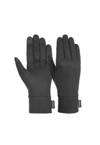 Rękawice jedwabne Reusch Silk liner TOUCH-TEC. Czarne rękawiczki REUSCH, bez wzorów, z jedwabiu. W wyprzedaży za 125,91 zł.