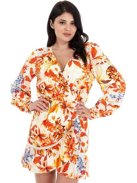 Guess Sukienka letnia Hafa W3GK34 WFCY0 Kolorowy Regular Fit. Kombinezony Guess, na lato, l, z aplikacjami, z wiskozy, bez kołnierzyka, bez ramiączek. Za 419,99 zł.