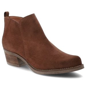 Brązowe Kowbojki Hee Stylowe Zamszowe Buty Damskie. Brązowe buty zimowe Hee, z jeansu, bez obcasa, na obcasie, bez zapięcia. Za 365,99 zł.
