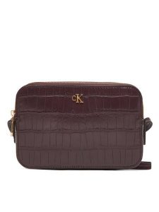Calvin Klein Torebka LV04F3285G Bordowy. Czerwone listonoszki Calvin Klein, bez wzorów, ze skóry, bez dodatków. Za 379,99 zł.
