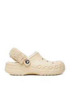 Crocs Klapki C-BAYA LINED FUZZ STRAP CLOG 206633-11S Beżowy. Brązowe klapki Crocs, bez wzorów, z tworzywa sztucznego, bez obcasa. Za 169,99 zł.