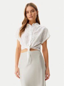 Guess Koszula W5GH34WG822 Biały Regular Fit. Białe koszule Guess, l, z aplikacjami, z syntetyku, bez kołnierzyka, bez ramiączek. Za 239,99 zł.