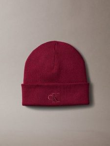 Calvin Klein Czapka Kobiety czerwony, ONE SIZE. Czerwone czapki Calvin Klein, bez wzorów, z wiskozy, eleganckie. Za 89,95 zł.