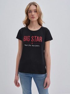 BIG STAR Koszulka w kolorze czarnym rozmiar: XXL. Czarne bluzki Big Star, xxl, bez wzorów, z bawełny, retro, bez kołnierzyka, bez ramiączek. Za 47,99 zł.