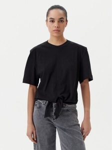 PINKO T-Shirt Tuca 105015 A2ID Czarny Regular Fit. Czarne t-shirty Pinko, xl, bez wzorów, z bawełny, bez kołnierzyka, bez ramiączek. Za 289,99 zł.