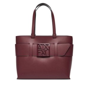 Torebka Armani Exchange. Czerwone torebki klasyczne Armani Exchange, bez wzorów, bez dodatków. Za 629,99 zł.