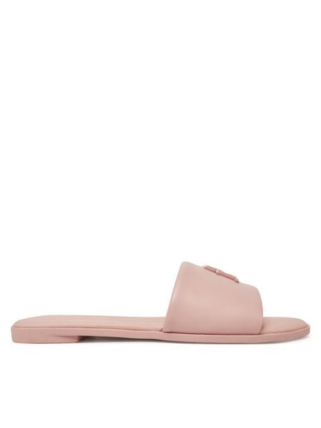 Tommy Hilfiger Klapki FW0FW08806 Różowy. Czerwone klapki TOMMY HILFIGER, bez wzorów, ze skóry, bez obcasa. Za 399,99 zł.