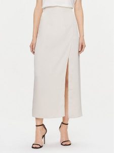 Bruuns Bazaar Spódnica midi BBW3744 Écru Regular Fit. Spódnice Bruuns Bazaar, bez wzorów, z syntetyku, midi. Za 299,99 zł.