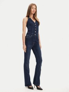 Guess Kombinezon W5YD57 D0782 Granatowy Regular Fit. Niebieskie sukienki Guess, z aplikacjami, z syntetyku, bez kołnierzyka, bez ramiączek. Za 659,99 zł.