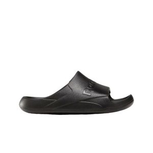 1622 Klapki Slip-On Unisex do Basenu, Czarny. Czarne klapki Reebok, bez wzorów, bez obcasa. Za 83,99 zł.