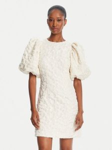 ROTATE Sukienka koktajlowa 114551857 Écru Slim Fit. Sukienki Rotate, bez wzorów, z syntetyku, wizytowe, bez kołnierzyka, bez ramiączek. Za 569,00 zł.