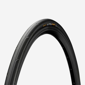 Opona szosowa Continental Ultra Sport III 700x25 miękkie stopki. Skarpetki CONTINENTAL, bez wzorów. Za 79,99 zł.