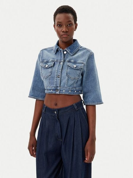 Liu Jo Kurtka jeansowa UA5077 D4615 Niebieski Regular Fit. Niebieskie kurtki Liu Jo, l, bez wzorów, z bawełny, bez kaptura. Za 449,99 zł.