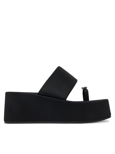 Juicy Couture Japonki WSS21512-02 Czarny. Czarne klapki Juicy Couture, bez wzorów, z materiału, bez obcasa. Za 183,99 zł.