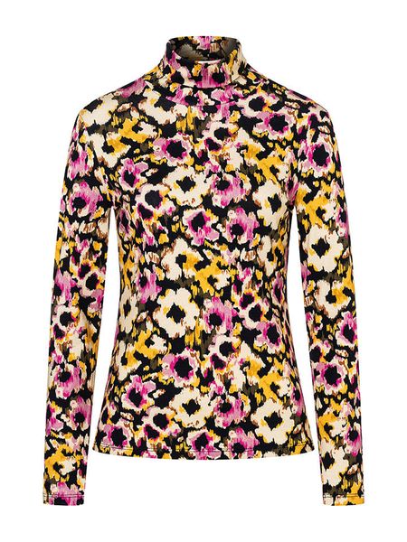 More & More Koszulka w kolorze czarno-żółto-jasnoróżowym rozmiar: 42. Czarne bluzki More & More, bez wzorów, bez kołnierzyka, bez ramiączek. Za 138,45 zł.