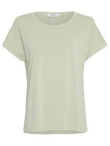 MOSS COPENHAGEN Koszulka "Fenya" w kolorze jasnozielonym rozmiar: S/M. Zielone bluzki Moss Copenhagen, m, bez wzorów, bez kołnierzyka, bez ramiączek. Za 79,03 zł.